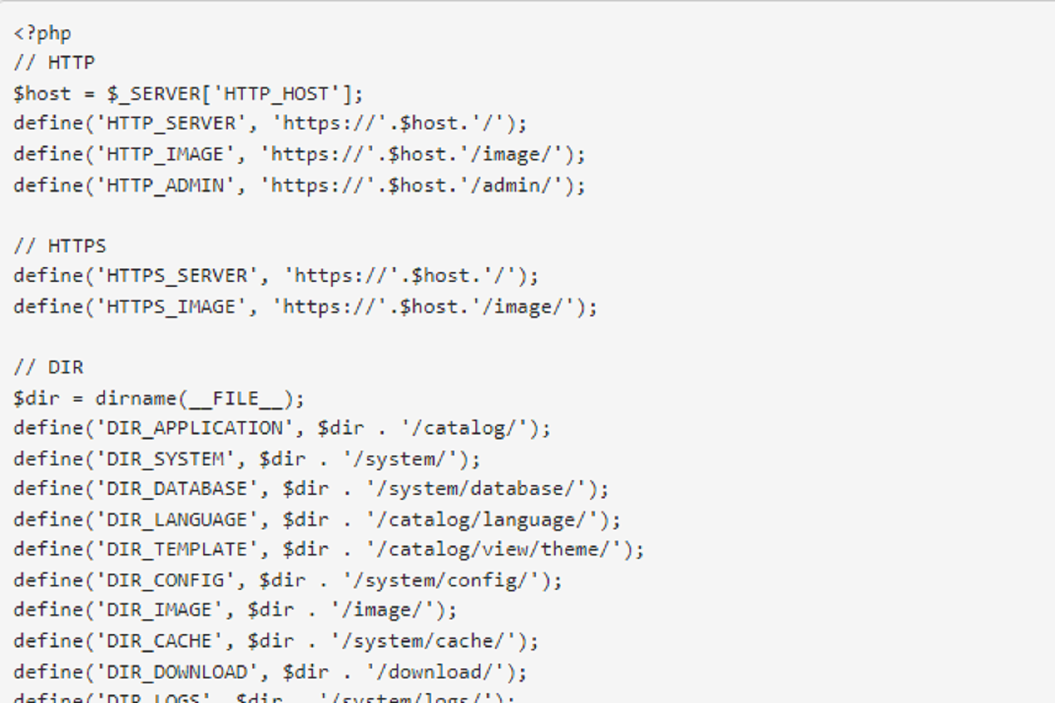 Универсальный config.php для Opencart